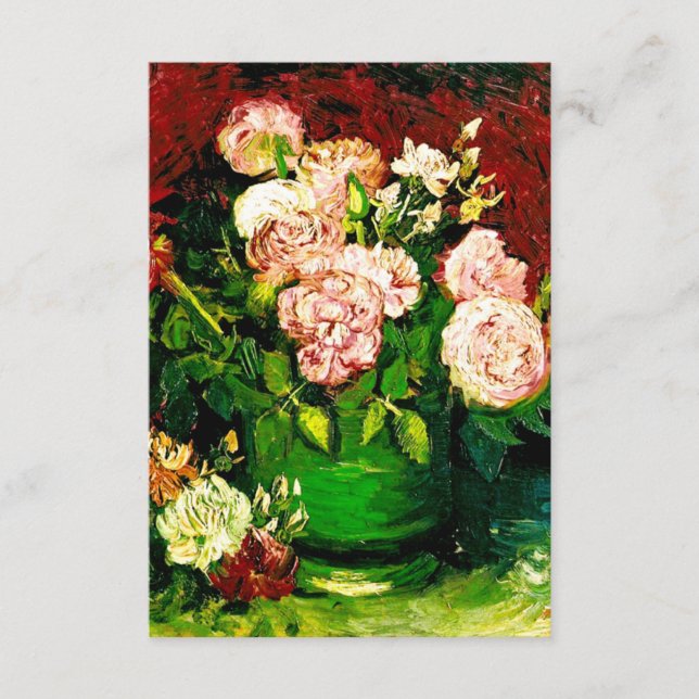 Van Gogh Peonies and Roses Enclosure Card (Front)
