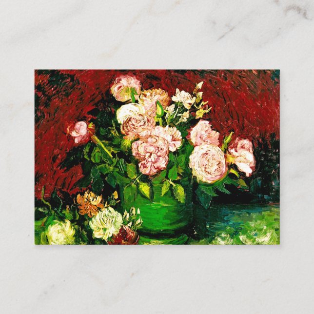 Van Gogh Peonies and Roses Enclosure Card (Front)