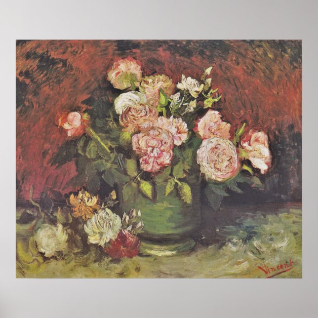 Van Gogh Peonies and Roses Floral Art GalleryHD Poster (Front)