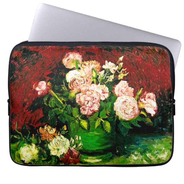 Van Gogh Peonies and Roses Laptop Sleeve (Front)