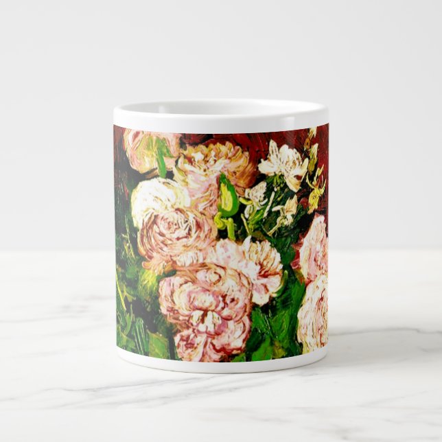 Van Gogh Peonies and Roses Large Coffee Mug (Front)