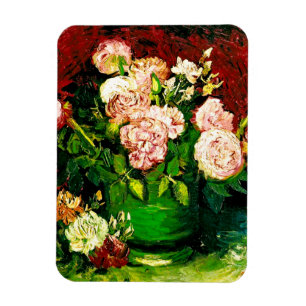 Van Gogh Peonies and Roses Magnet
