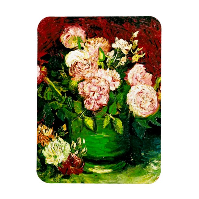 Van Gogh Peonies and Roses Magnet (Vertical)