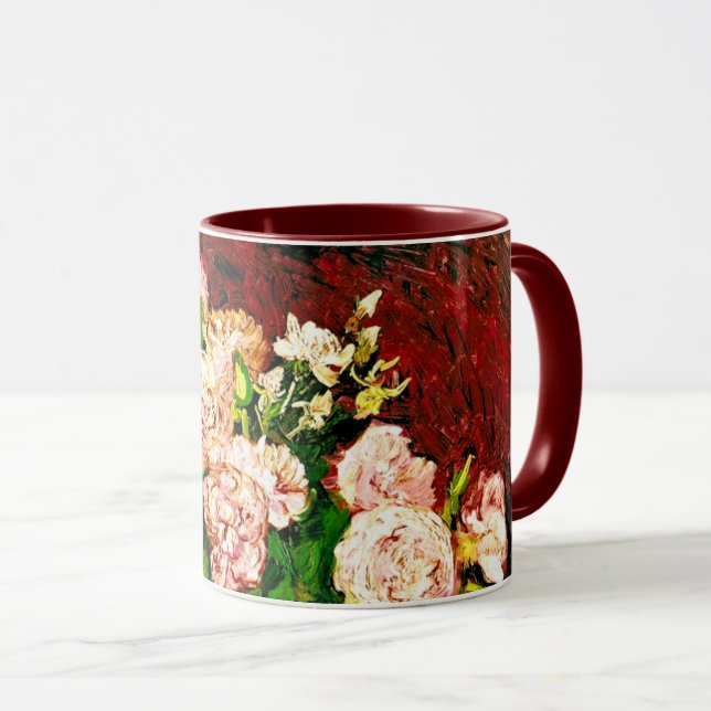 Van Gogh Peonies and Roses Mug (Front Right)