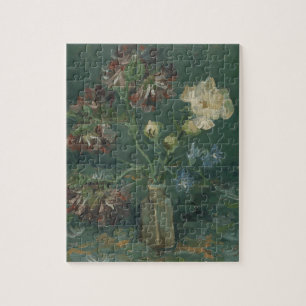 Van Gogh Peonies & Blue Delphiniums Art Jigsaw Puzzle