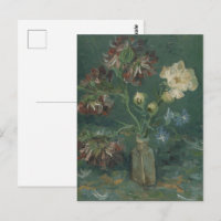Van Gogh Peonies & Blue Delphiniums Art