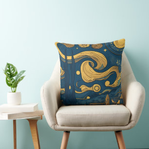 Van Gogh Pillows, AI generated Starry Night Design Cushion