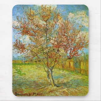 Van Gogh Pink Peach Tree in Blossom, Fine Art Mouse Pad