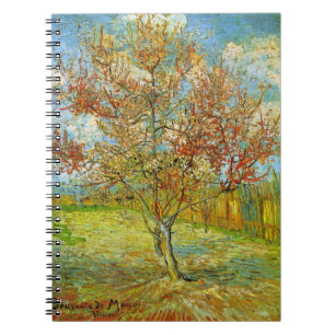 Van Gogh Pink Peach Tree in Blossom, Fine Art Notebook