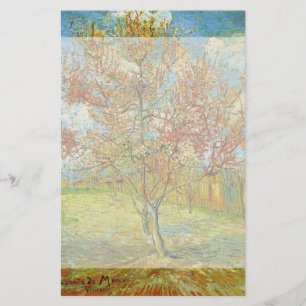 Van Gogh Pink Peach Tree in Blossom, Fine Art Stationery