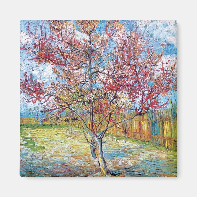 Van Gogh - Pink Peach Trees Magnet (Front)