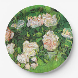 Van Gogh - Pink Roses Paper Plate