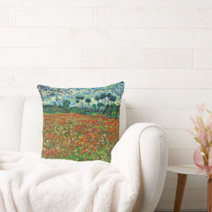 Van Gogh - Poppy Field, famous painting, Cushion