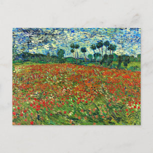 Van Gogh - Poppy Field, famous painting, Postcard