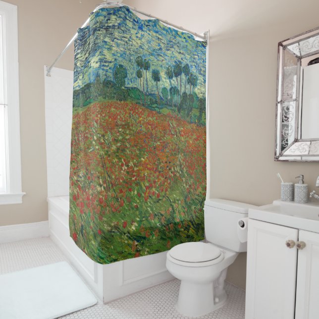 Van Gogh Poppy Field Shower Curtain (In Situ)