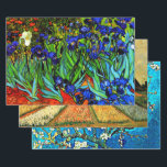 Van Gogh popular paintings, set of three Wrapping Paper Sheet<br><div class="desc">Flower Beds in Holland,  beloved painting by Vincent van Gogh,  Irises and Almond Blossoms wrapping paper sheets.</div>