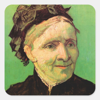 Van Gogh; Portrait of Artist's Mother, Vintage Art Square Sticker