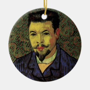 Van Gogh Portrait of Doctor Felix Rey, Vintage Art Ceramic Tree Decoration