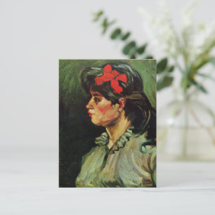 Van Gogh - Portrait of woman with red ribbon Postcard