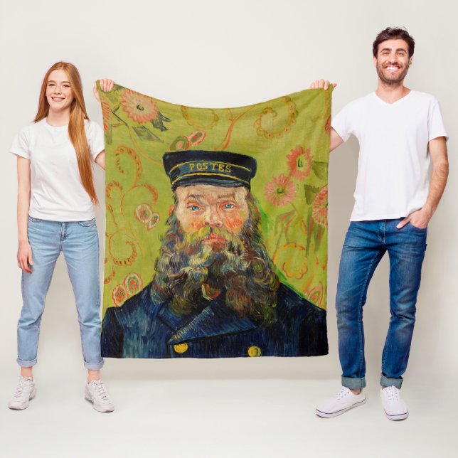 Van Gogh Postman. Portrait impressionism art Fleece Blanket (In Situ)