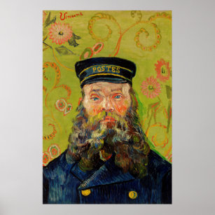 Van Gogh Postman Portrait Painting Old Antique Art Poster