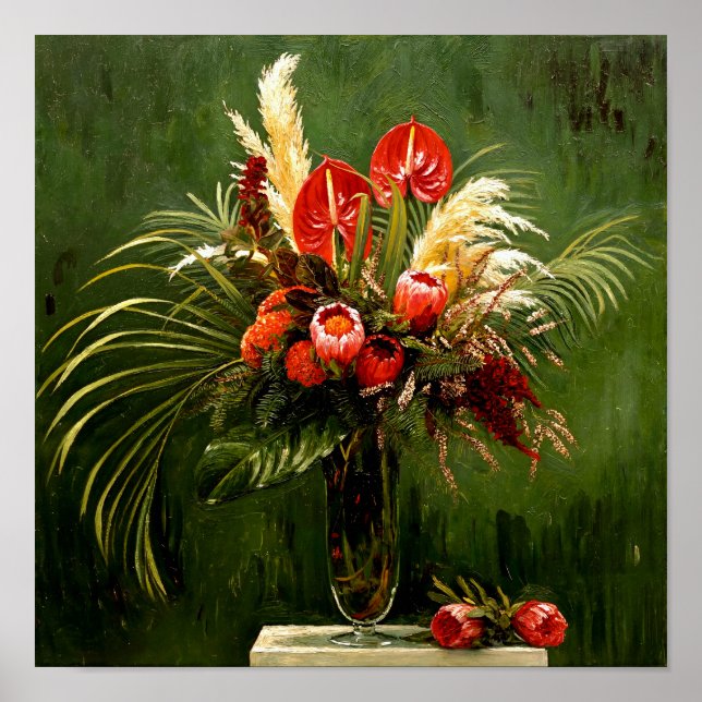 Van Gogh Protea and Other Flowers Poster (Front)