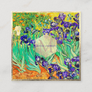 Van Gogh Purple Irises at St. Remy Square Business Card
