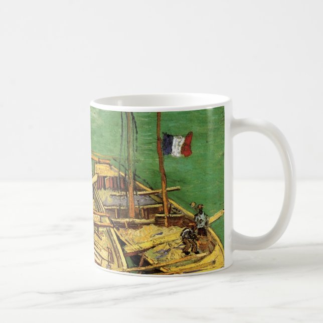 Van Gogh Quay with Men Unloading Sand Barges Coffee Mug (Right)