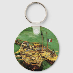 Van Gogh Quay with Men Unloading Sand Barges Key Ring