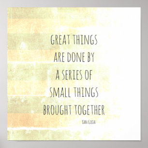Van Gogh quote poster shabby chic stripes