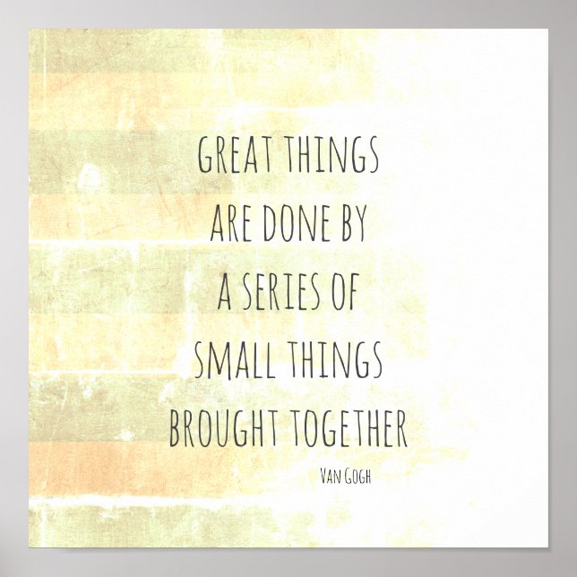Van Gogh quote  poster shabby chic stripes (Front)
