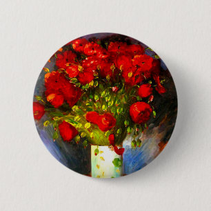 Van Gogh Red Poppies 6 Cm Round Badge