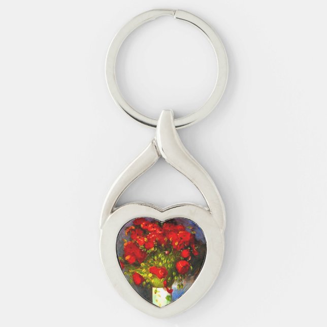 Van Gogh Red Poppies Key Ring (Front)