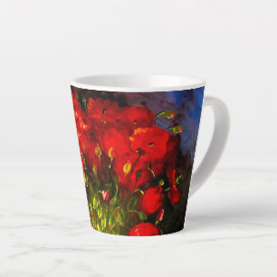 Van Gogh Red Poppies Latte Mug