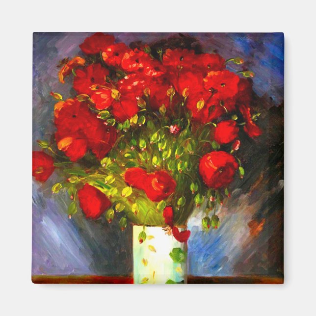 Van Gogh Red Poppies Magnet (Front)