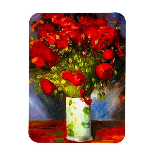 Van Gogh Red Poppies Magnet (Vertical)