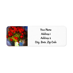 Van Gogh Red Poppies Return Address Label