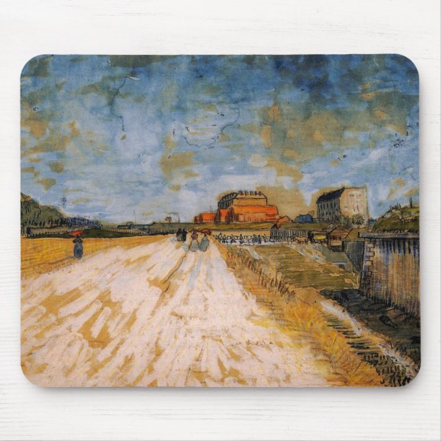 Van Gogh Road Running Beside the Paris Ramparts Mouse Pad (Front)