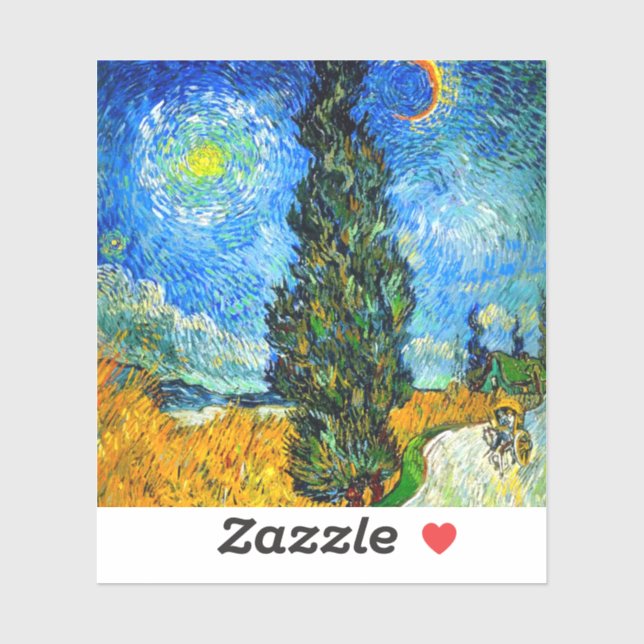 Van Gogh Road with Cypress and Star (Sheet)
