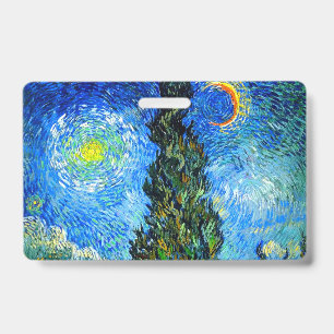 Van Gogh Road with Cypress and Star ID Badge
