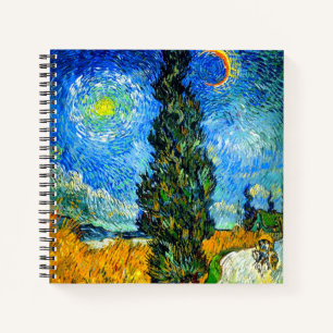 Van Gogh Road with Cypress and Star Notebook