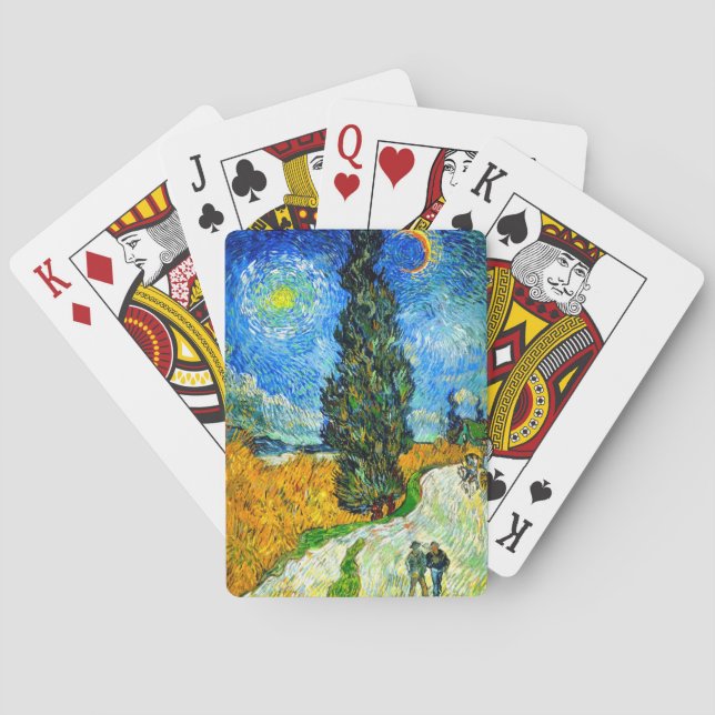 Van Gogh Road with Cypress and Star Playing Cards (Back)