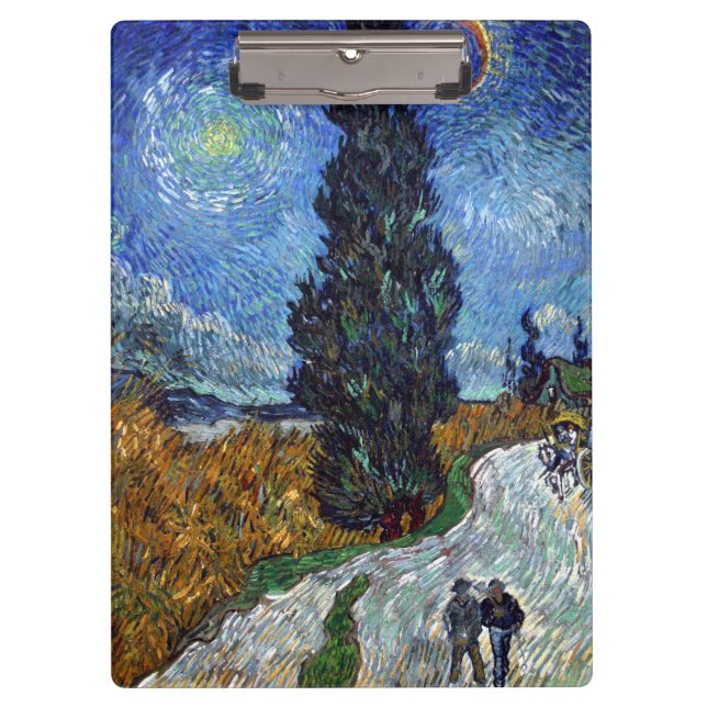 Van Gogh Road With Cypresses Impressionism Clipboard (Front)