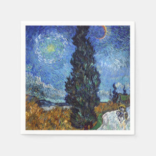 Van Gogh Road With Cypresses Impressionism Napkin