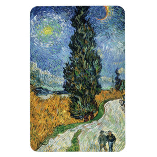 Van Gogh Road With Cypresses Magnet