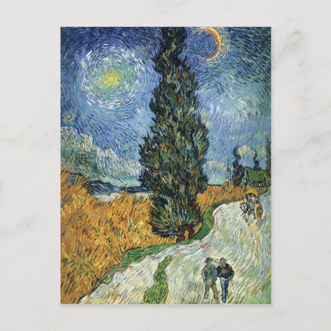 Van Gogh Road With Cypresses Postcard (Front)