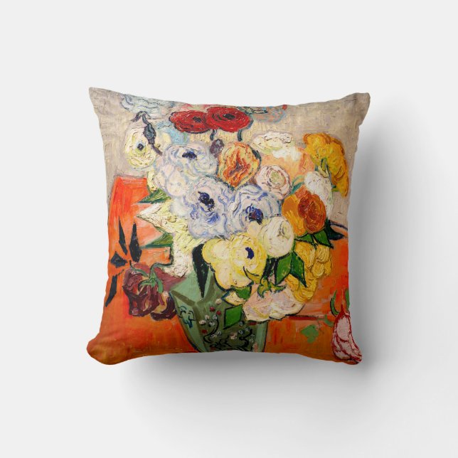 Van Gogh Roses and Anemones Cushion (Front)