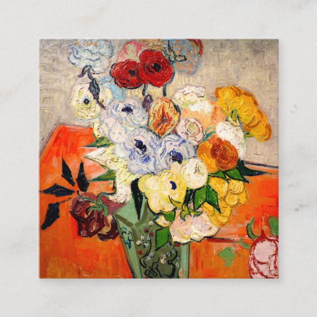 Van Gogh Roses and Anemones Enclosure Card (Front)
