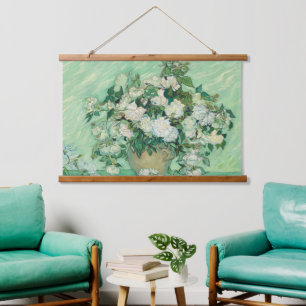 Van Gogh Roses Old Art Famous Wood Wall Hanging Tapestry