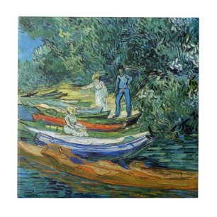 Van Gogh Rowing Boats on the Banks of the Oise Ceramic Tile